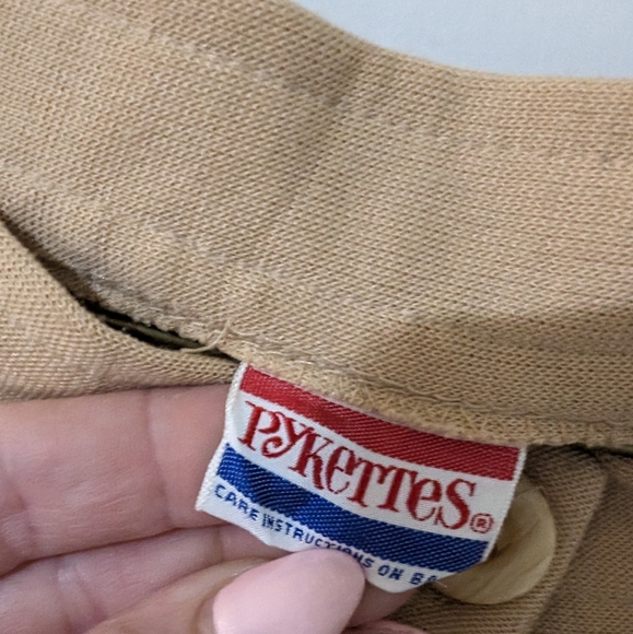 Vintage 70s Pykettes button front A-line midi skirt - Picture 2 of 7